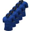 imageGEEK LIGHTING 5 Pack Men Polo Shirts with Pocket Multipack Golf Shirt for Men Moisture Wicking Casual Athletic Work TShirtsAll Ruyal Blue