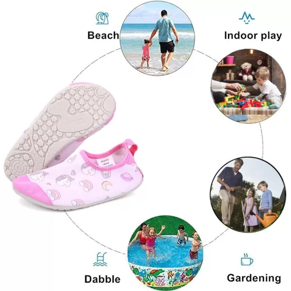HIITAVE Kids Water Shoes Non-Slip Beach Swim Barefoot Quick Dry Aqua Pool Socks for Boys &amp; Girls Toddler