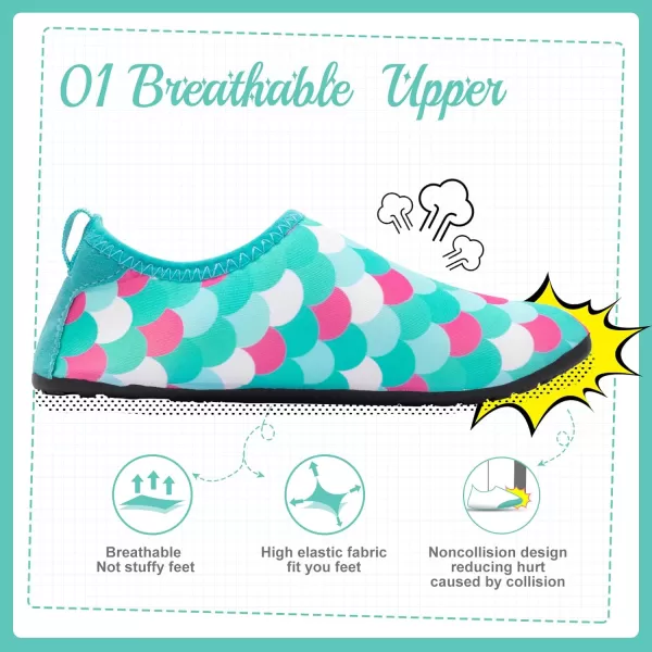 HIITAVE Kids Water Shoes Non-Slip Beach Swim Barefoot Quick Dry Aqua Pool Socks for Boys &amp; Girls Toddler