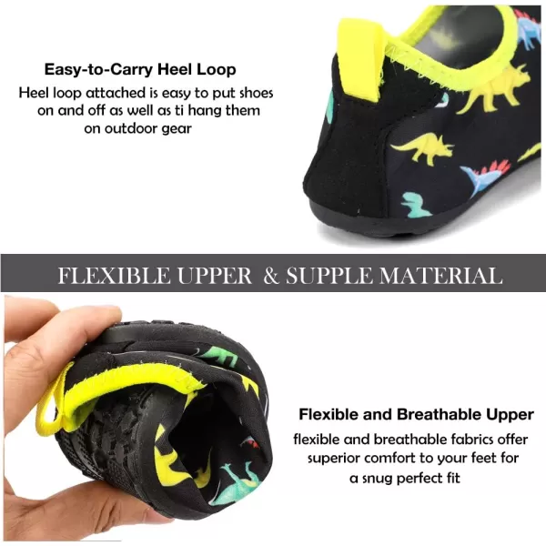 HIITAVE Kids Water Shoes Non-Slip Beach Swim Barefoot Quick Dry Aqua Pool Socks for Boys &amp; Girls Toddler