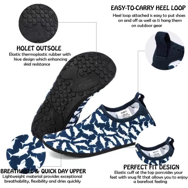 HIITAVE Kids Water Shoes Non-Slip Beach Swim Barefoot Quick Dry Aqua Pool Socks for Boys &amp; Girls Toddler