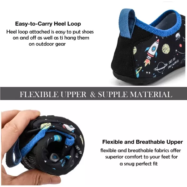HIITAVE Kids Water Shoes Non-Slip Beach Swim Barefoot Quick Dry Aqua Pool Socks for Boys &amp; Girls Toddler