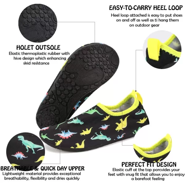 HIITAVE Kids Water Shoes Non-Slip Beach Swim Barefoot Quick Dry Aqua Pool Socks for Boys &amp; Girls Toddler