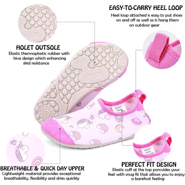 HIITAVE Kids Water Shoes Non-Slip Beach Swim Barefoot Quick Dry Aqua Pool Socks for Boys &amp; Girls Toddler