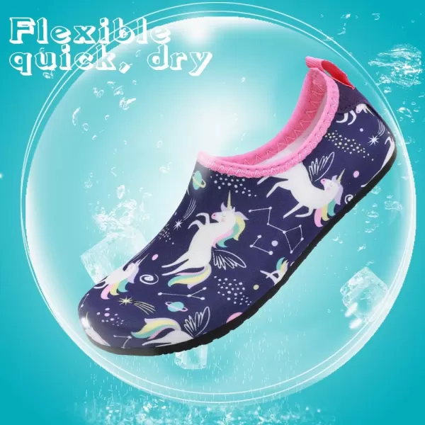 HIITAVE Kids Water Shoes Non-Slip Beach Swim Barefoot Quick Dry Aqua Pool Socks for Boys &amp; Girls Toddler