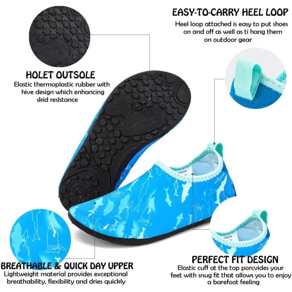HIITAVE Kids Water Shoes Non-Slip Beach Swim Barefoot Quick Dry Aqua Pool Socks for Boys &amp; Girls Toddler