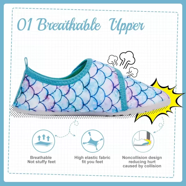 HIITAVE Kids Water Shoes Non-Slip Beach Swim Barefoot Quick Dry Aqua Pool Socks for Boys &amp; Girls Toddler