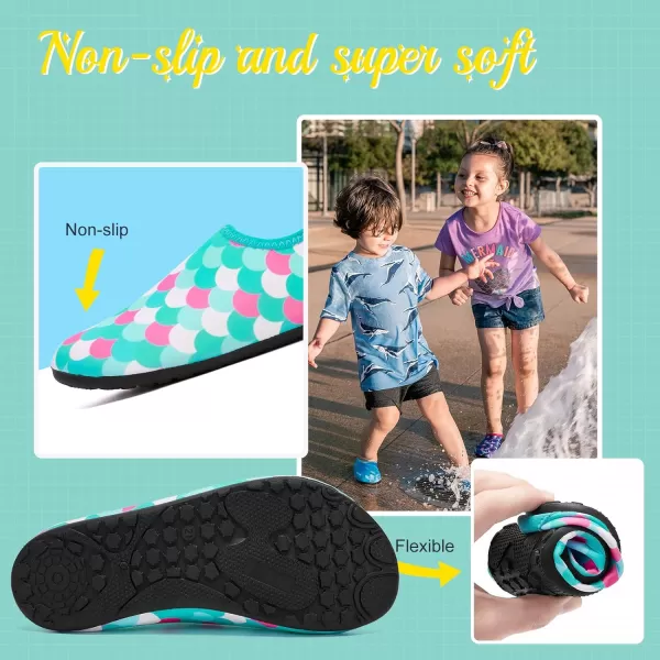 HIITAVE Kids Water Shoes Non-Slip Beach Swim Barefoot Quick Dry Aqua Pool Socks for Boys &amp; Girls Toddler