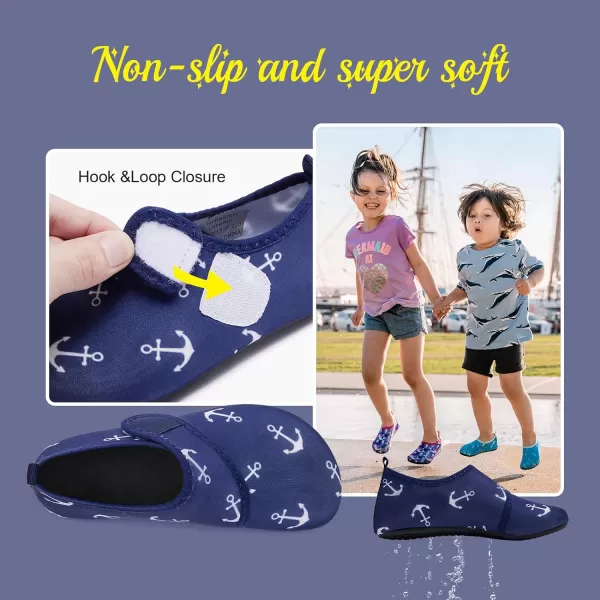 HIITAVE Kids Water Shoes Non-Slip Beach Swim Barefoot Quick Dry Aqua Pool Socks for Boys &amp; Girls Toddler