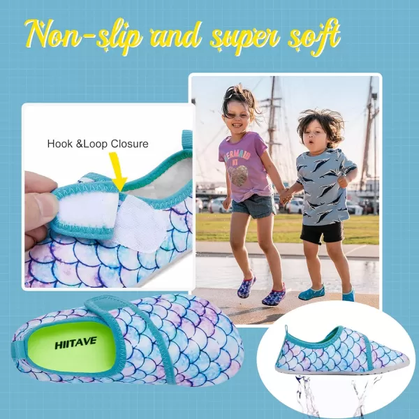 HIITAVE Kids Water Shoes Non-Slip Beach Swim Barefoot Quick Dry Aqua Pool Socks for Boys &amp; Girls Toddler
