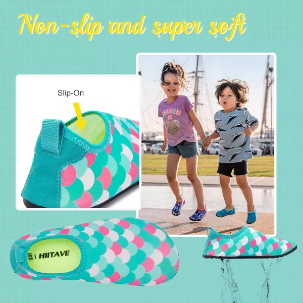 HIITAVE Kids Water Shoes Non-Slip Beach Swim Barefoot Quick Dry Aqua Pool Socks for Boys &amp; Girls Toddler