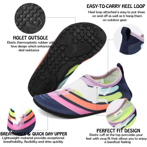 HIITAVE Kids Water Shoes Non-Slip Beach Swim Barefoot Quick Dry Aqua Pool Socks for Boys &amp; Girls Toddler