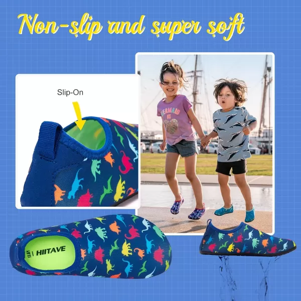 HIITAVE Kids Water Shoes Non-Slip Beach Swim Barefoot Quick Dry Aqua Pool Socks for Boys &amp; Girls Toddler