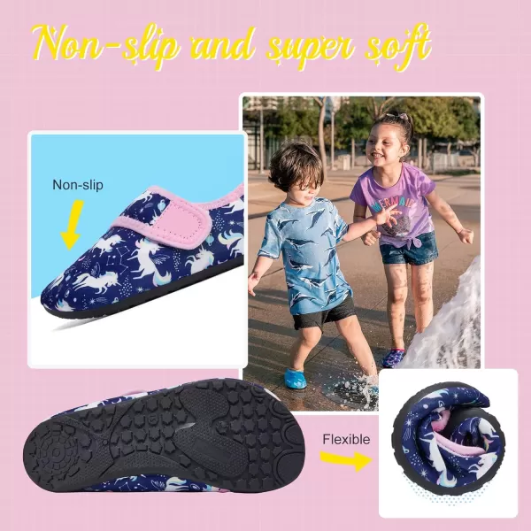 HIITAVE Kids Water Shoes Non-Slip Beach Swim Barefoot Quick Dry Aqua Pool Socks for Boys &amp; Girls Toddler