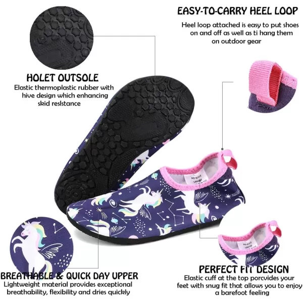 HIITAVE Kids Water Shoes Non-Slip Beach Swim Barefoot Quick Dry Aqua Pool Socks for Boys &amp; Girls Toddler