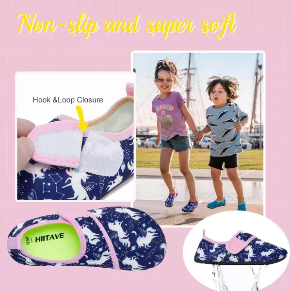 HIITAVE Kids Water Shoes Non-Slip Beach Swim Barefoot Quick Dry Aqua Pool Socks for Boys &amp; Girls Toddler