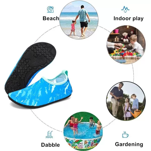 HIITAVE Kids Water Shoes Non-Slip Beach Swim Barefoot Quick Dry Aqua Pool Socks for Boys &amp; Girls Toddler
