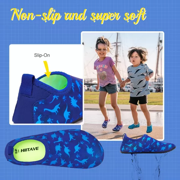 HIITAVE Kids Water Shoes Non-Slip Beach Swim Barefoot Quick Dry Aqua Pool Socks for Boys &amp; Girls Toddler