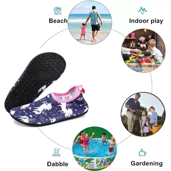 HIITAVE Kids Water Shoes Non-Slip Beach Swim Barefoot Quick Dry Aqua Pool Socks for Boys &amp; Girls Toddler