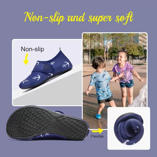 HIITAVE Kids Water Shoes Non-Slip Beach Swim Barefoot Quick Dry Aqua Pool Socks for Boys &amp; Girls Toddler