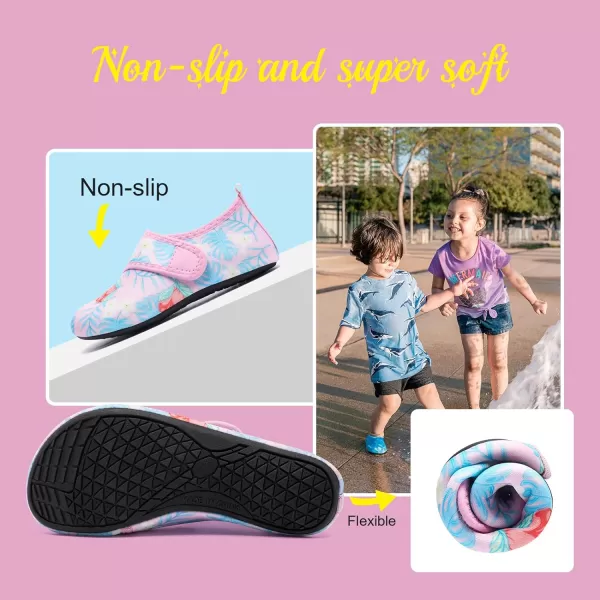 HIITAVE Kids Water Shoes Non-Slip Beach Swim Barefoot Quick Dry Aqua Pool Socks for Boys &amp; Girls Toddler