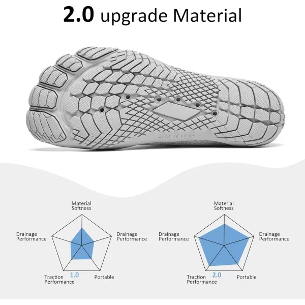 HIITAVE Men Barefoot Water Shoes Beach Aqua Socks Quick Dry for Outdoor Sport Hiking Swiming Surfing