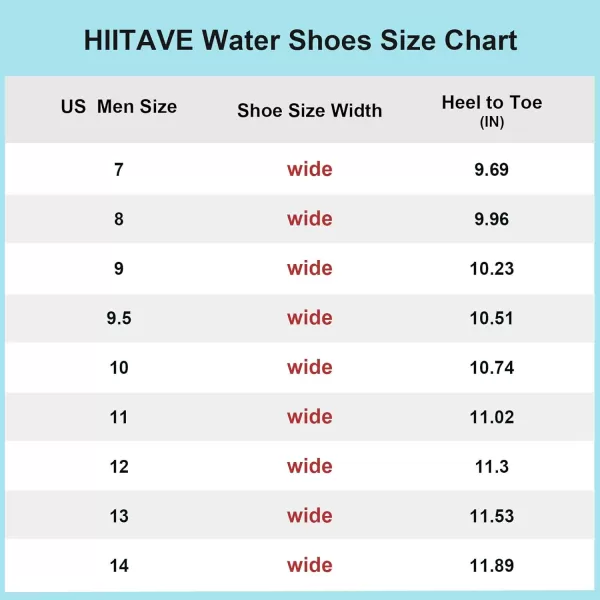 HIITAVE Men Barefoot Water Shoes Beach Aqua Socks Quick Dry for Outdoor Sport Hiking Swiming Surfing