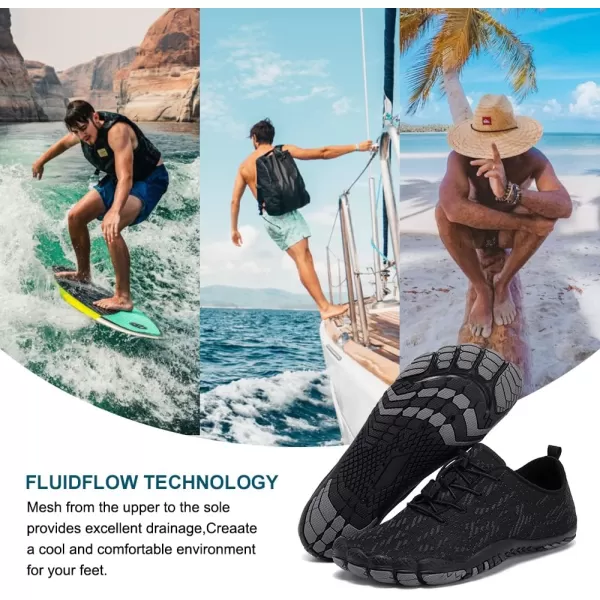 HIITAVE Men Barefoot Water Shoes Beach Aqua Socks Quick Dry for Outdoor Sport Hiking Swiming Surfing
