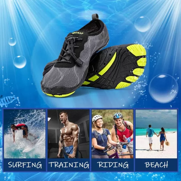 HIITAVE Men Barefoot Water Shoes Beach Aqua Socks Quick Dry for Outdoor Sport Hiking Swiming Surfing