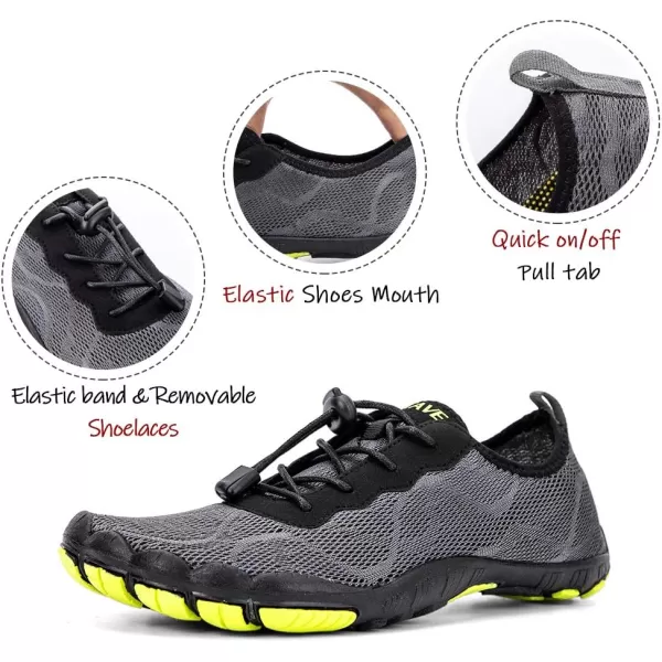 HIITAVE Men Barefoot Water Shoes Beach Aqua Socks Quick Dry for Outdoor Sport Hiking Swiming Surfing