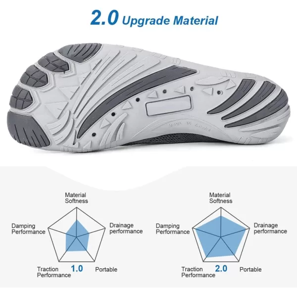 HIITAVE Men Barefoot Water Shoes Beach Aqua Socks Quick Dry for Outdoor Sport Hiking Swiming Surfing