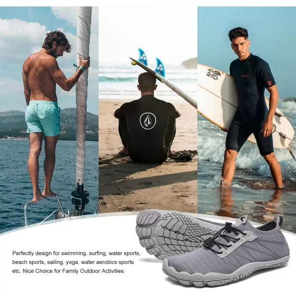 HIITAVE Men Barefoot Water Shoes Beach Aqua Socks Quick Dry for Outdoor Sport Hiking Swiming Surfing
