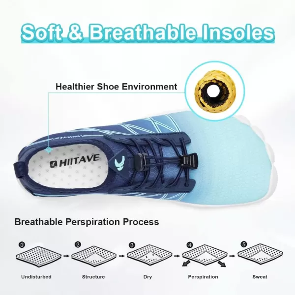 HIITAVE Water Shoes Non Slip Aqua Shoes Barefoot Quick Dry Lightweight with Beach River Swim Pool for Men Women Gradient Color…