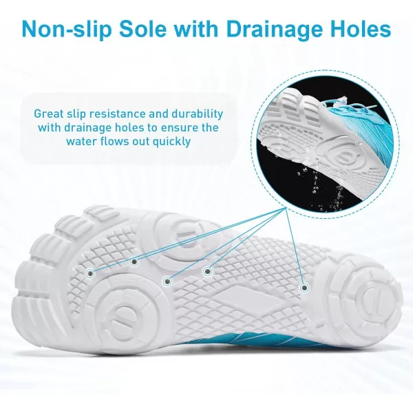 HIITAVE Water Shoes Non Slip Aqua Shoes Barefoot Quick Dry Lightweight with Beach River Swim Pool for Men Women Gradient Color…