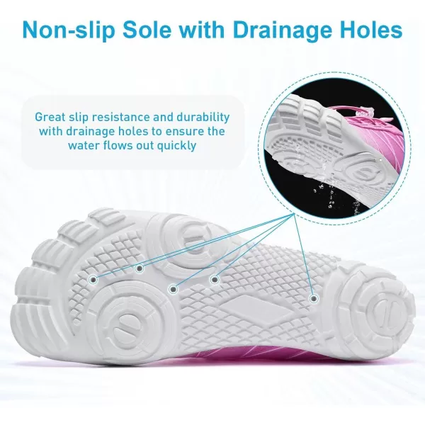 HIITAVE Water Shoes Non Slip Aqua Shoes Barefoot Quick Dry Lightweight with Beach River Swim Pool for Men Women Gradient Color…
