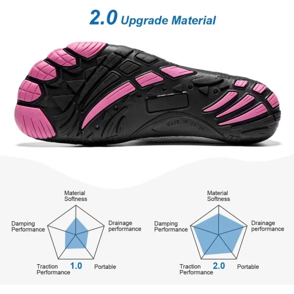 hiitave Womens Water Shoes Quick Dry Barefoot for Swim Diving Surf Aqua Sports Pool Beach Walking Yoga