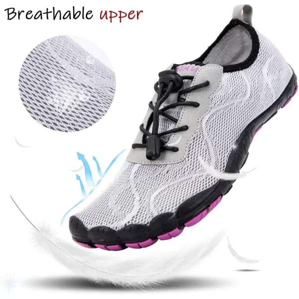 hiitave Womens Water Shoes Quick Dry Barefoot for Swim Diving Surf Aqua Sports Pool Beach Walking Yoga