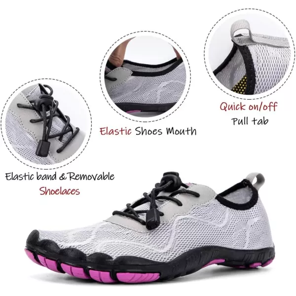 hiitave Womens Water Shoes Quick Dry Barefoot for Swim Diving Surf Aqua Sports Pool Beach Walking Yoga
