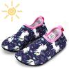 imageHIITAVE Kids Water Shoes NonSlip Beach Swim Barefoot Quick Dry Aqua Pool Socks for Boys ampamp Girls ToddlerPurpleUnicorn