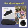 imageHIITAVE Kids Water Shoes NonSlip Beach Swim Barefoot Quick Dry Aqua Pool Socks for Boys ampamp Girls ToddlerTpallBlack