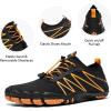 imageHIITAVE Men Barefoot Water Shoes Beach Aqua Socks Quick Dry for Outdoor Sport Hiking Swiming SurfingBlackOrange