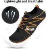 imageHIITAVE Men Barefoot Water Shoes Beach Aqua Socks Quick Dry for Outdoor Sport Hiking Swiming SurfingBlackOrange