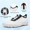 imageHIITAVE Men Barefoot Water Shoes Beach Aqua Socks Quick Dry for Outdoor Sport Hiking Swiming SurfingWhiteBlack