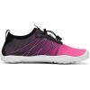 imageHIITAVE Water Shoes Non Slip Aqua Shoes Barefoot Quick Dry Lightweight with Beach River Swim Pool for Men Women Gradient ColorBlackFushia