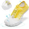 imageHIITAVE Water Shoes Non Slip Aqua Shoes Barefoot Quick Dry Lightweight with Beach River Swim Pool for Men Women Gradient ColorWhiteYellow