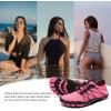 imagehiitave Womens Water Shoes Quick Dry Barefoot for Swim Diving Surf Aqua Sports Pool Beach Walking YogaBlack Fushia