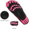 imagehiitave Womens Water Shoes Quick Dry Barefoot for Swim Diving Surf Aqua Sports Pool Beach Walking YogaBlackFushia