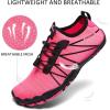 imagehiitave Womens Water Shoes Quick Dry Barefoot for Swim Diving Surf Aqua Sports Pool Beach Walking YogaBlackFushia