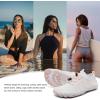 imagehiitave Womens Water Shoes Quick Dry Barefoot for Swim Diving Surf Aqua Sports Pool Beach Walking YogaWhitePink