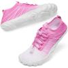 imageHIITAVE Water Shoes Non Slip Aqua Shoes Barefoot Quick Dry Lightweight with Beach River Swim Pool for Men Women Gradient ColorWhiteFushia